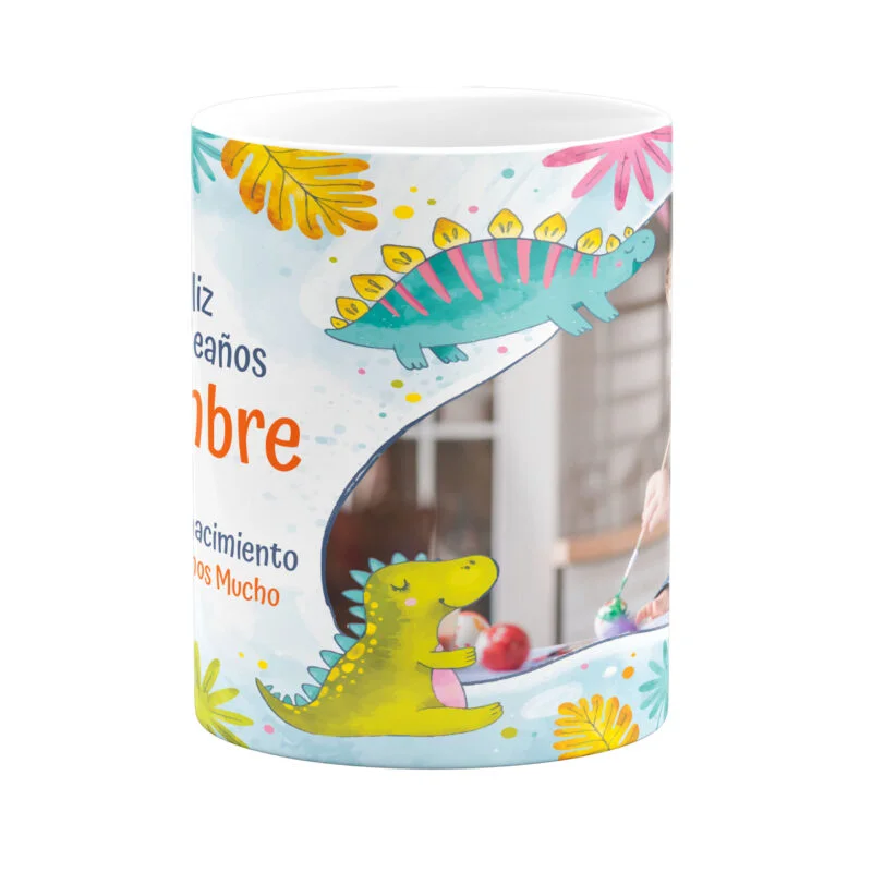 TAZA CUMPLEAÑOS DINOSAURIOS MOLONES